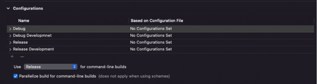 Configurations Section